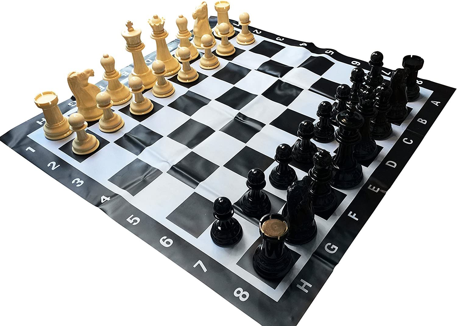 Garden Chess Set - Large 8 inch King, 35.5 inch Board
