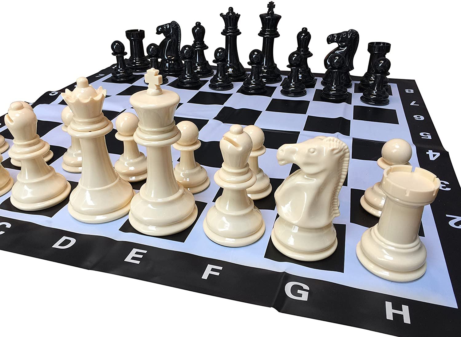 Garden Chess Set - Large 8 inch King, 35.5 inch Board