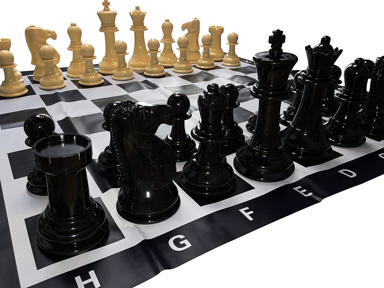 Garden Chess Set - Large 8 inch King, 35.5 inch Board