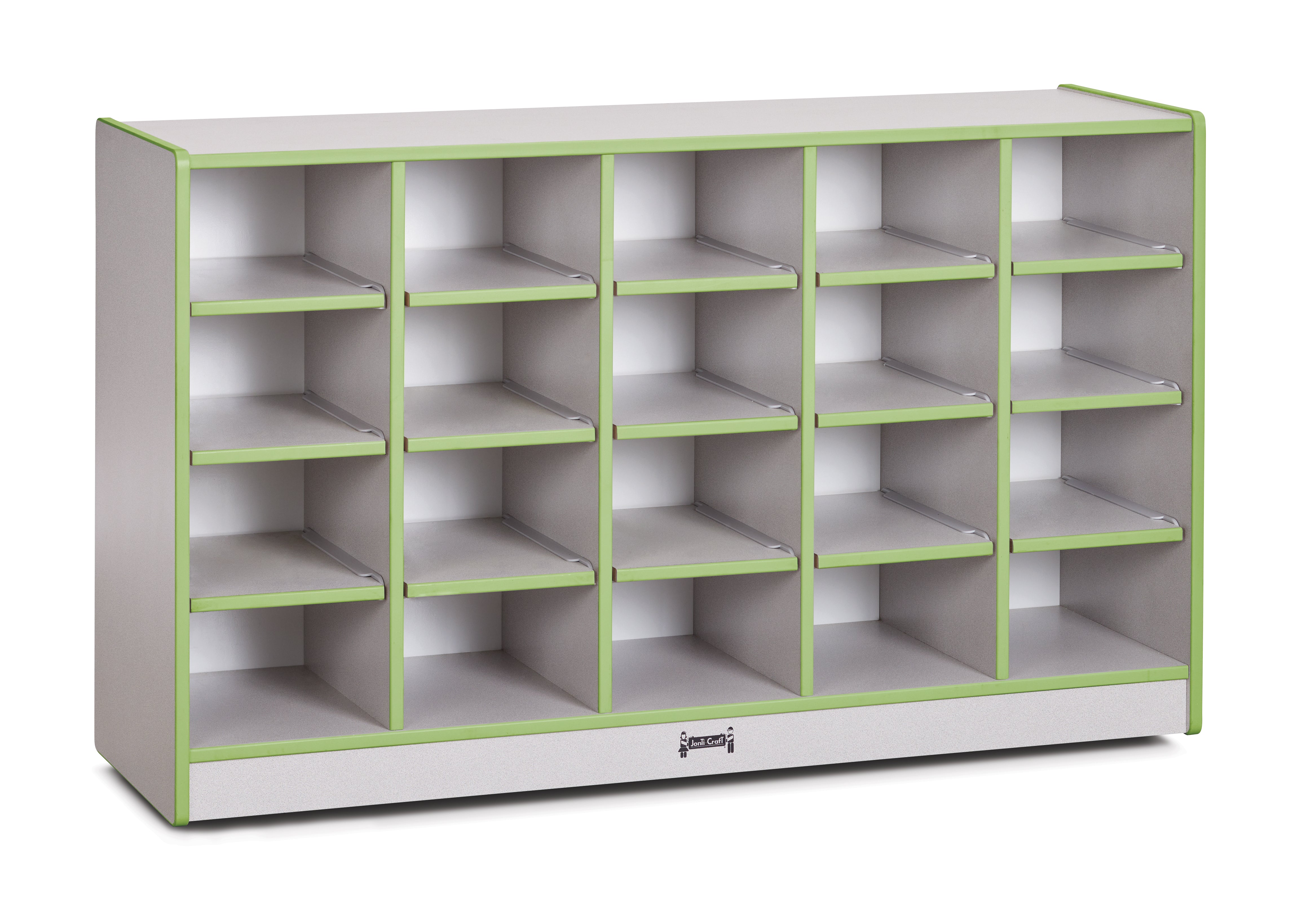 Rainbow Accents® 20 Cubbie-Tray Mobile Storage - without Trays - Key Lime Green