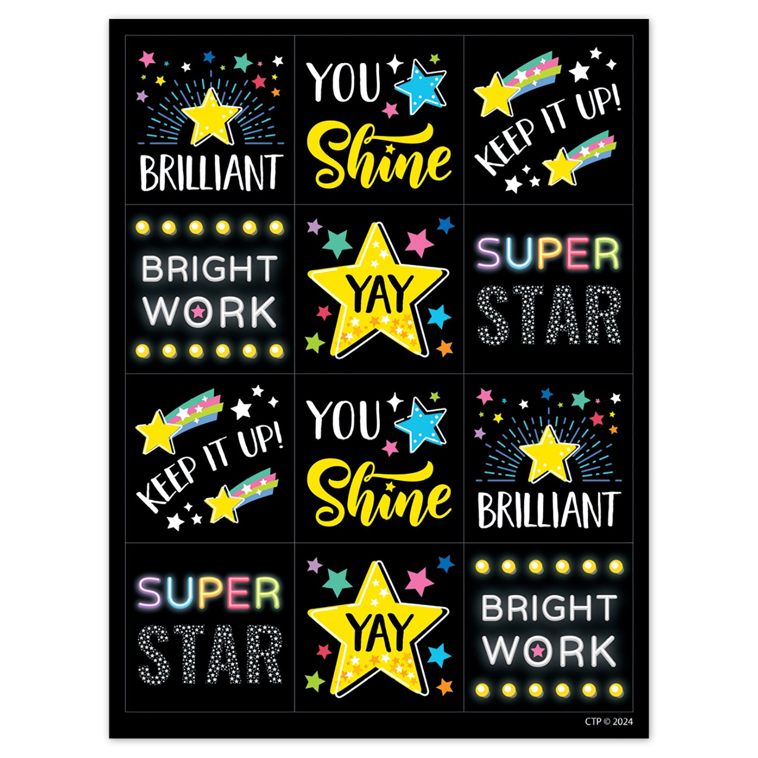 Star Bright Reward Stickers, Pack of 60
