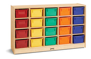 Jonti-Craft® 20 Cubbie-Tray Mobile Storage - with Colored Trays - Magnetic Write-n-Wipe Back
