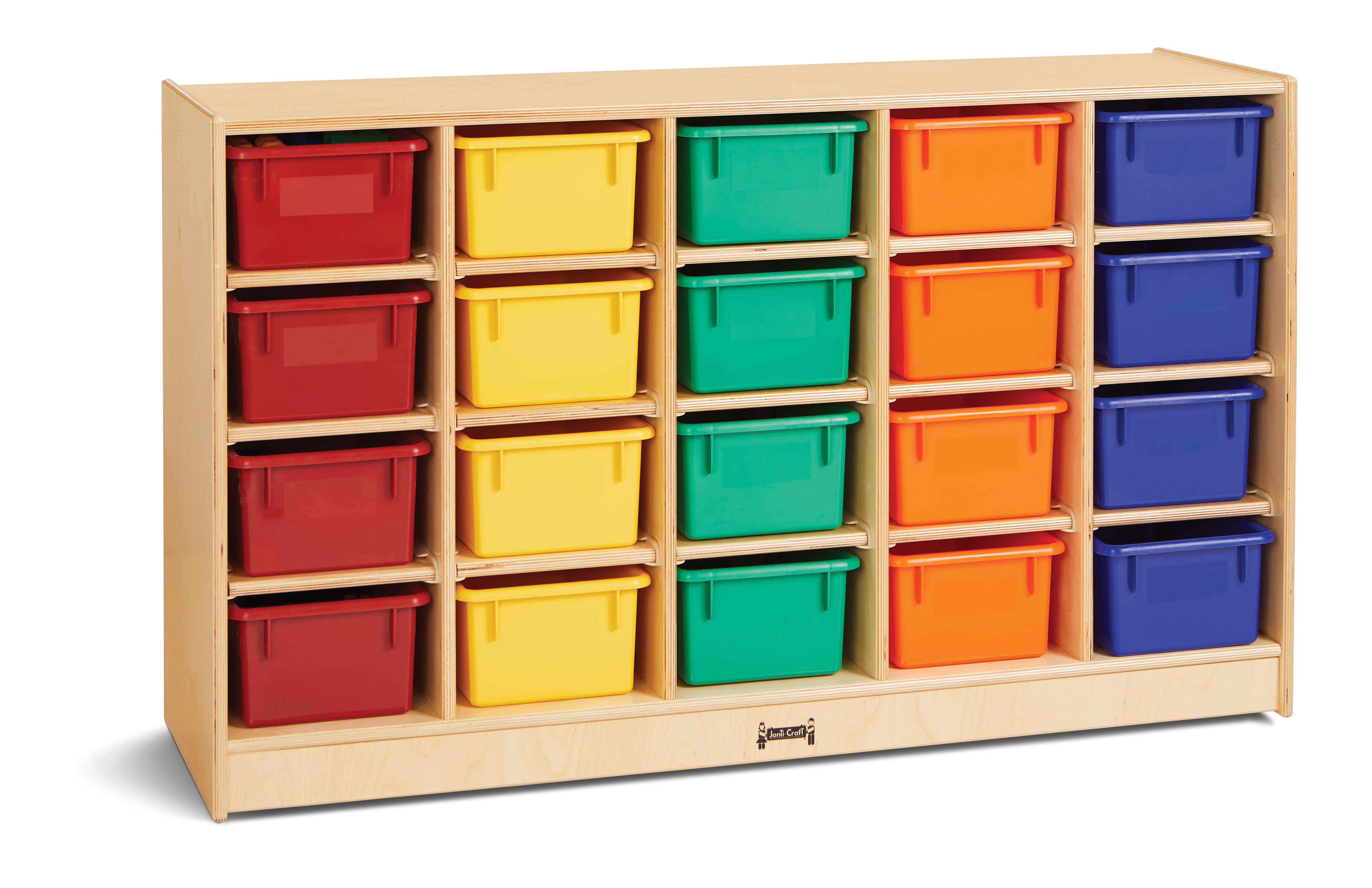 Jonti-Craft® 20 Cubbie-Tray Mobile Storage - with Colored Trays - Magnetic Write-n-Wipe Back
