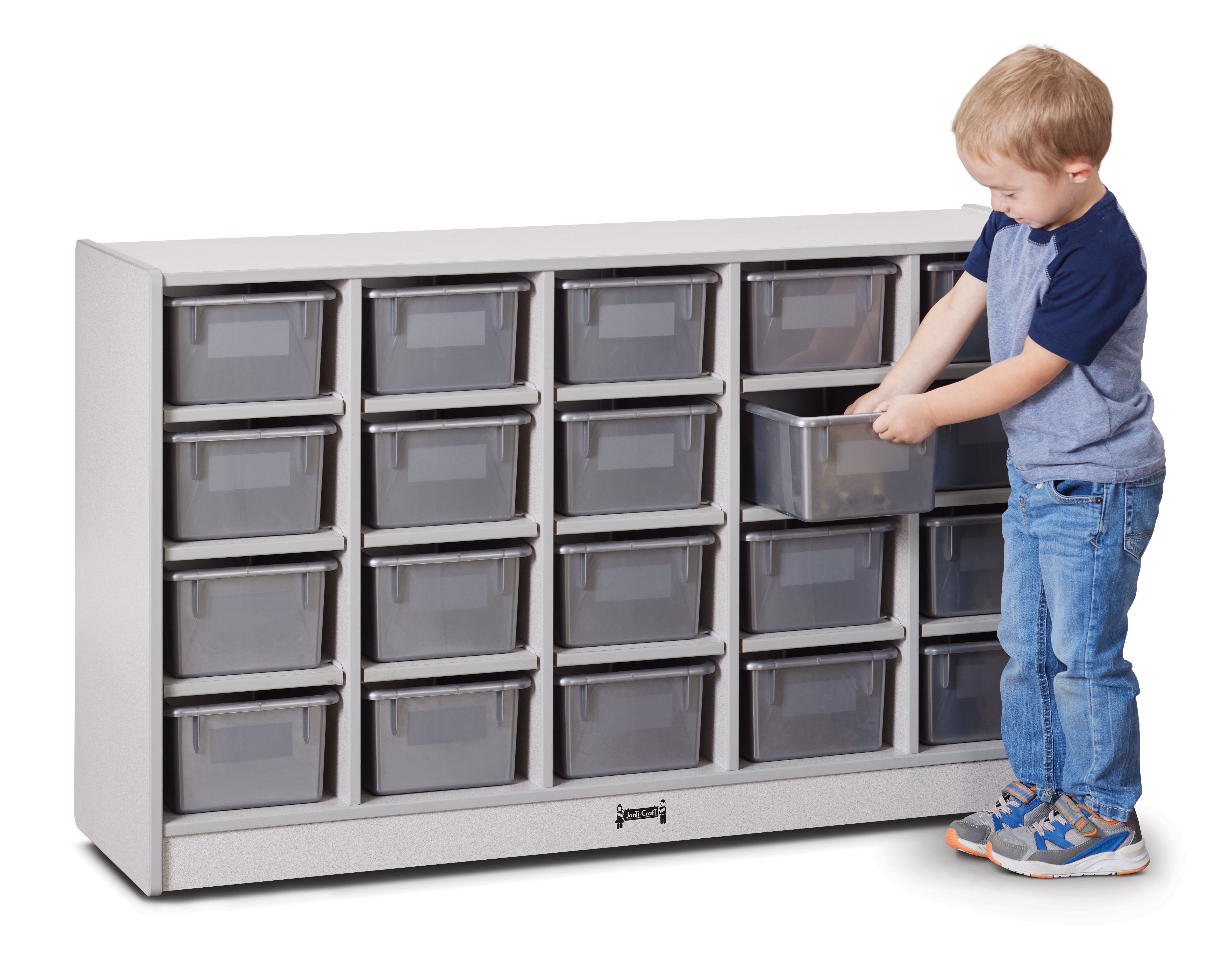 Rainbow Accents® 20 Cubbie-Tray Mobile Storage - with Trays  - Gray