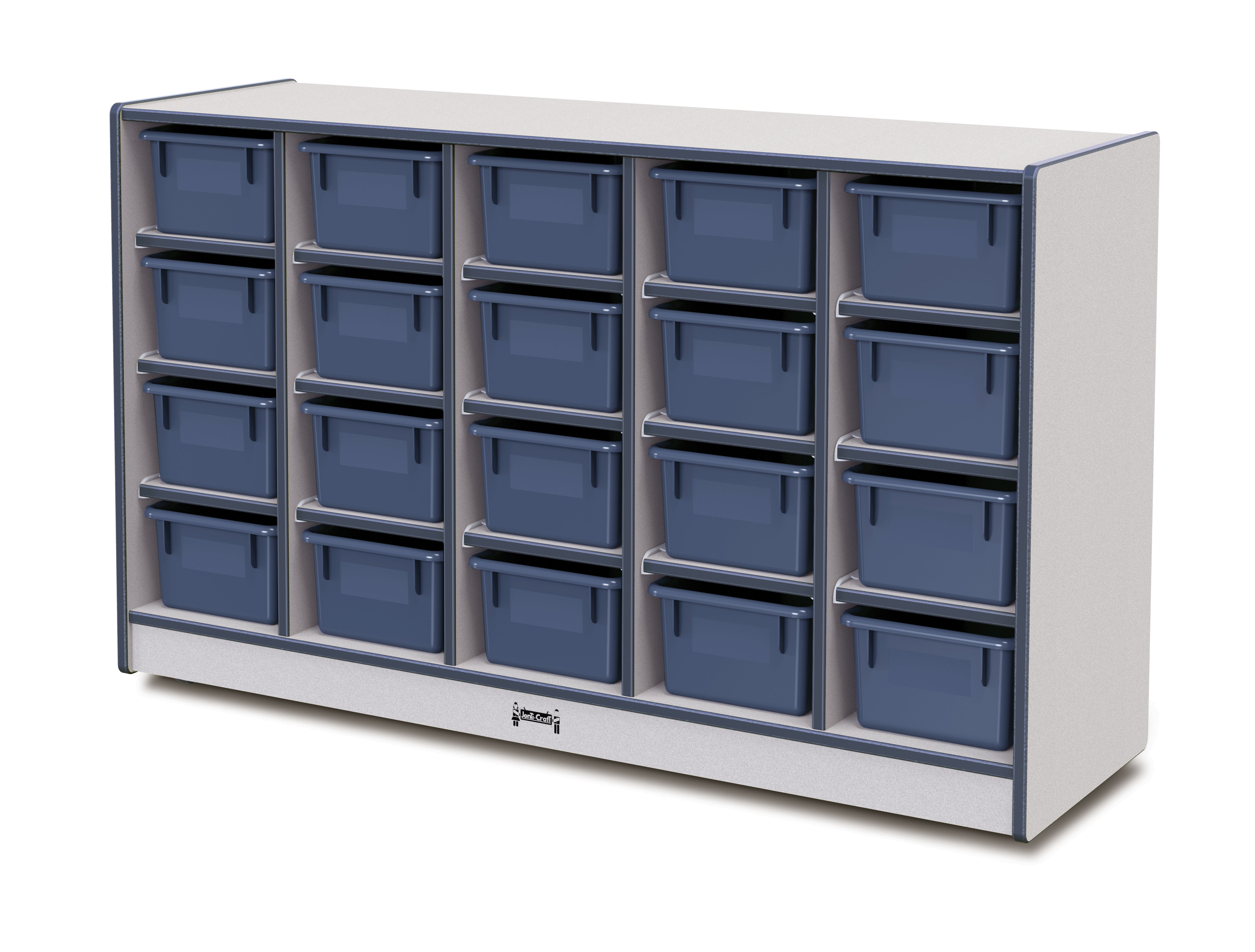 Rainbow Accents® 20 Cubbie-Tray Mobile Storage - with Trays - Navy
