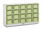 Rainbow Accents® 20 Cubbie-Tray Mobile Storage - with Trays - Key Lime Green