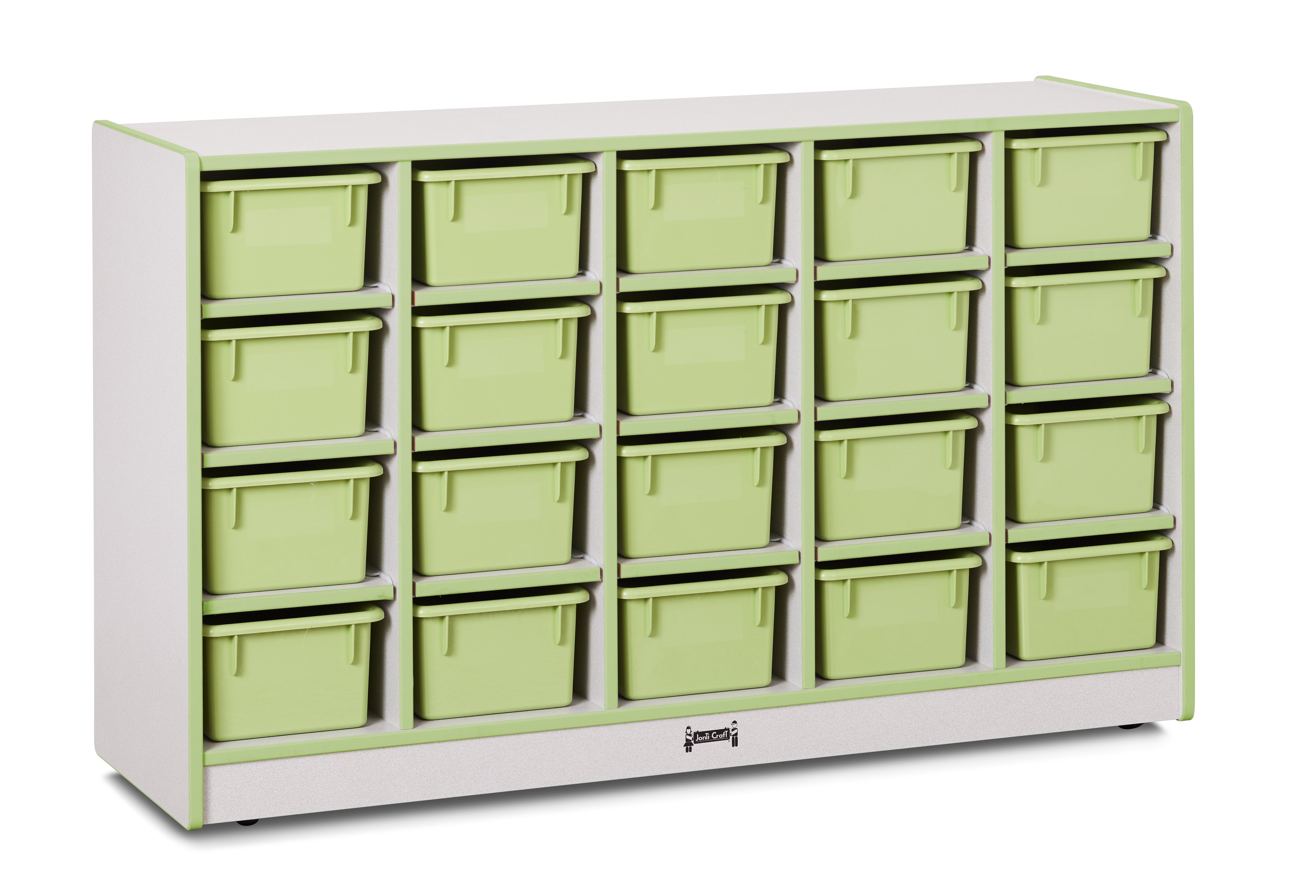 Rainbow Accents® 20 Cubbie-Tray Mobile Storage - with Trays - Key Lime Green