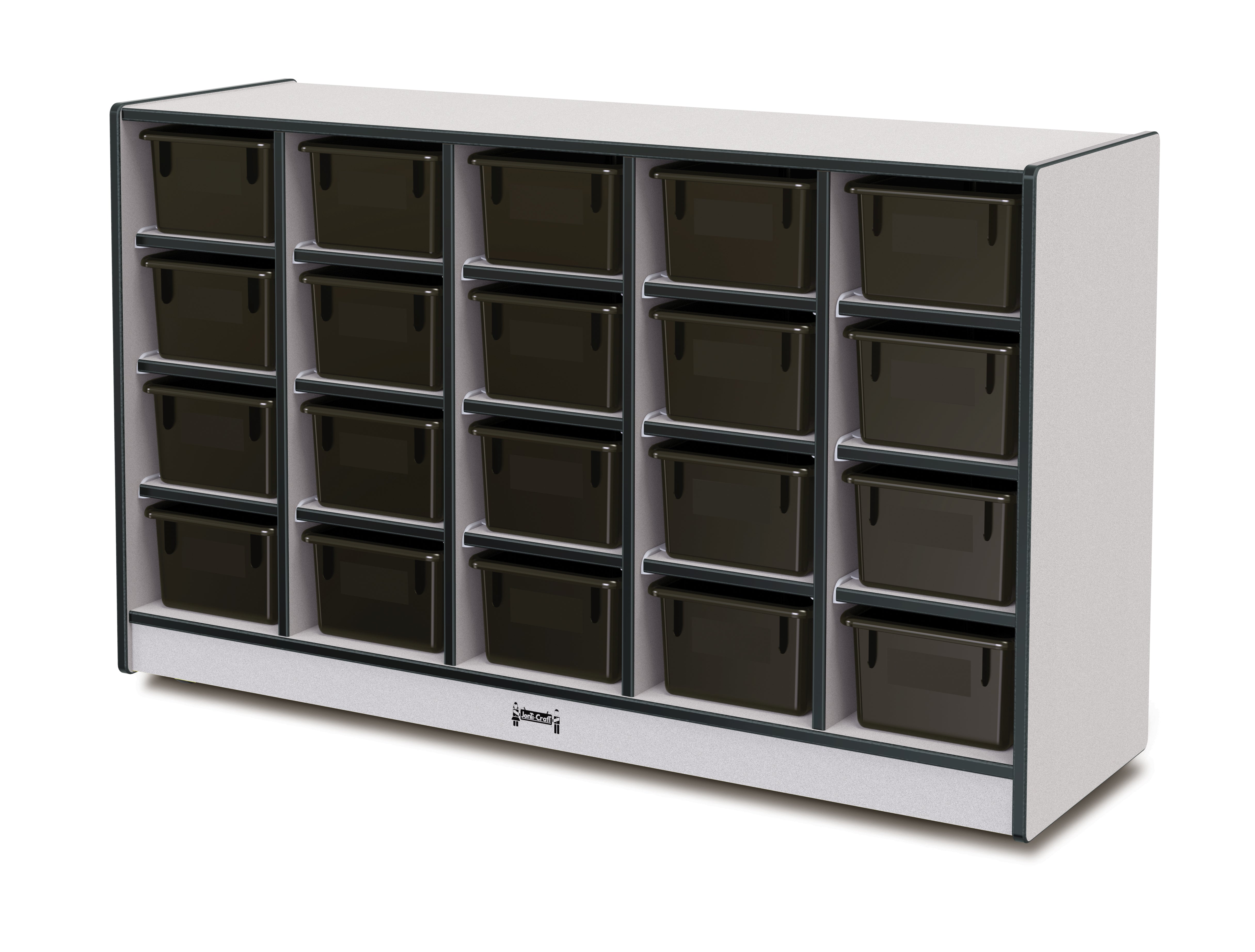 Rainbow Accents® 20 Cubbie-Tray Mobile Storage - without Trays - Black
