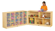Jonti-Craft® 20 Cubbie-Tray Fold-n-Lock - with Clear Trays