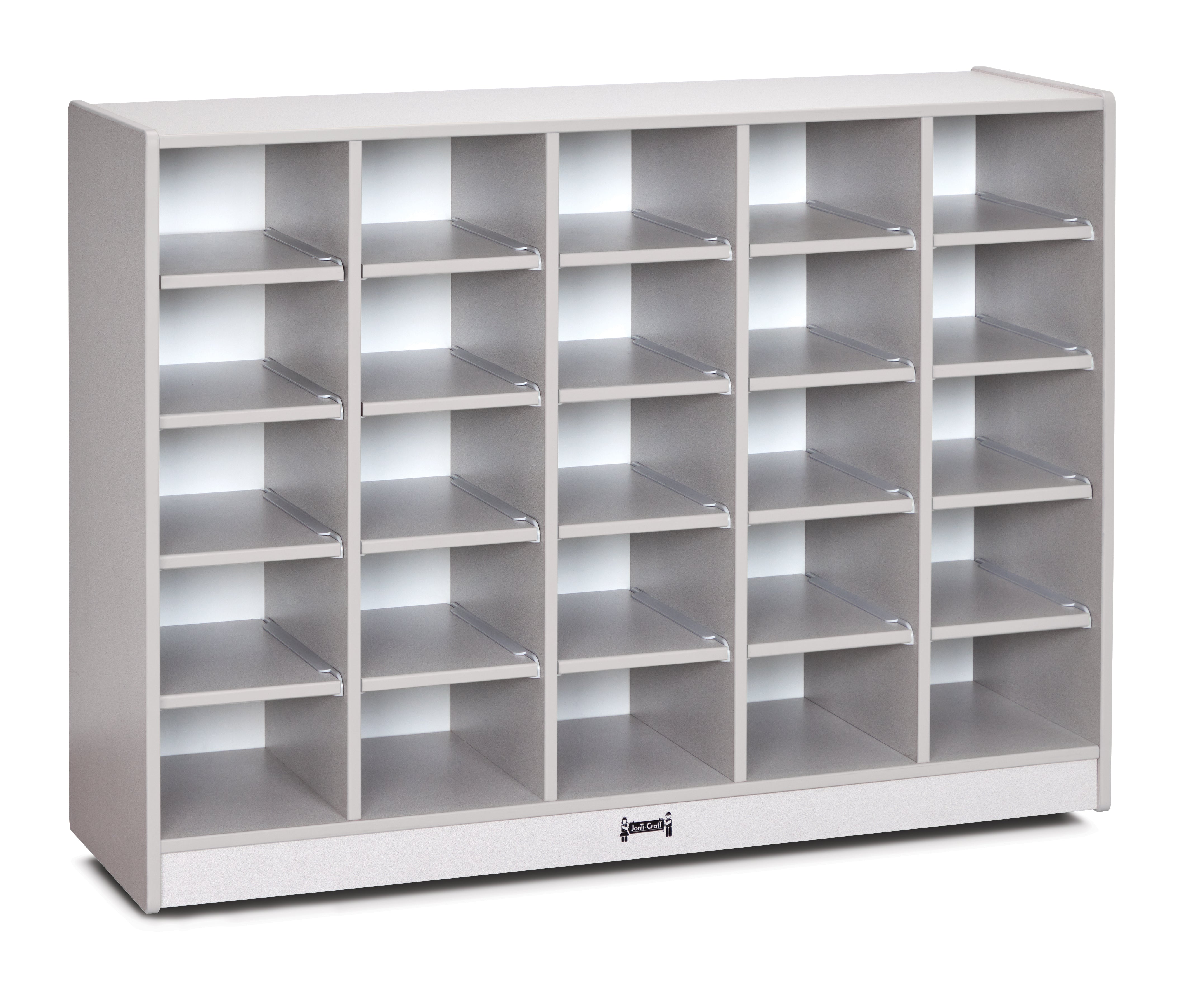 Rainbow Accents® 25 Cubbie-Tray Mobile Storage - with Trays   - Gray