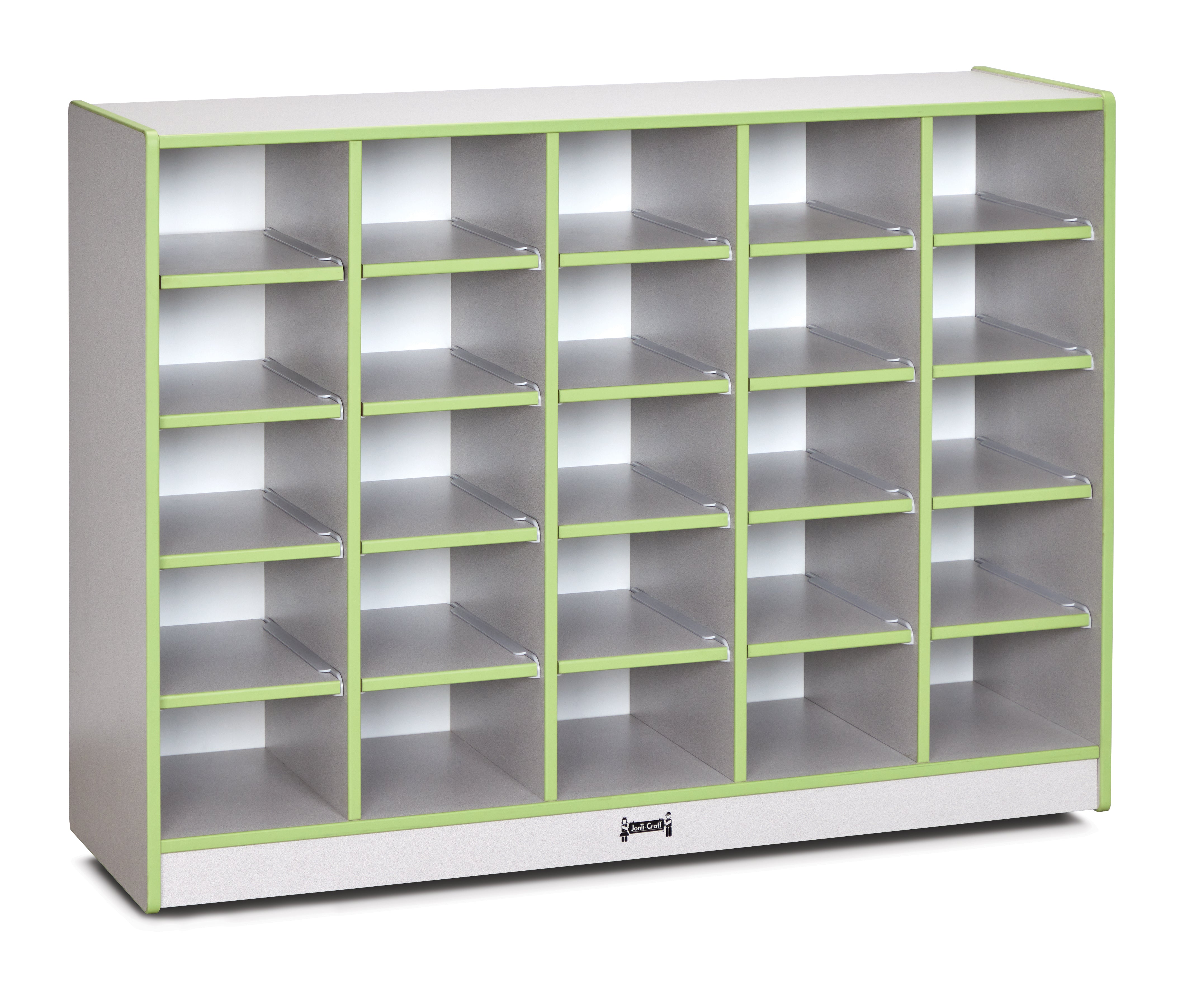 Rainbow Accents® 25 Cubbie-Tray Mobile Storage - without Trays - Key Lime Green