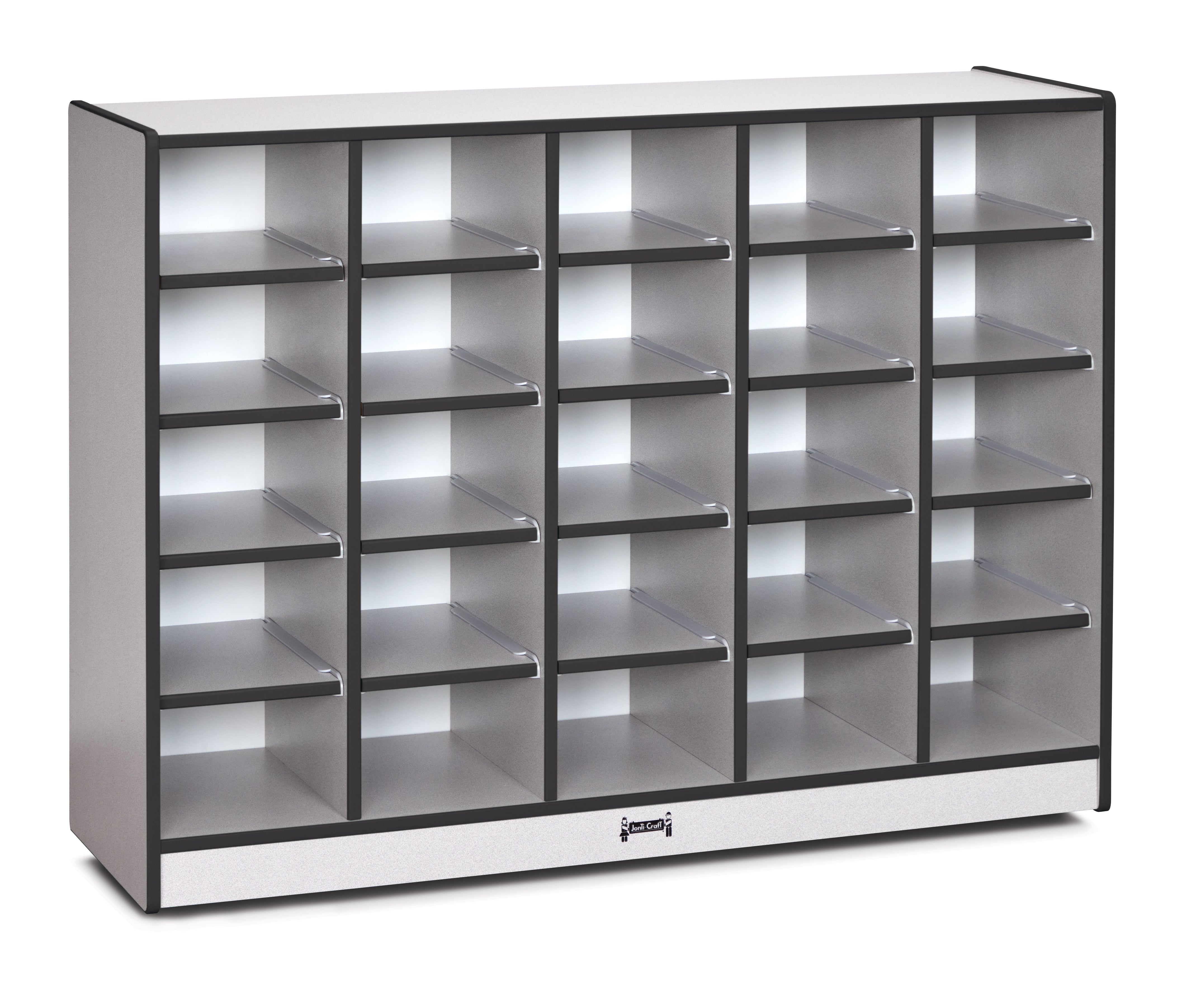 Rainbow Accents® 25 Cubbie-Tray Mobile Storage - with Trays - Black