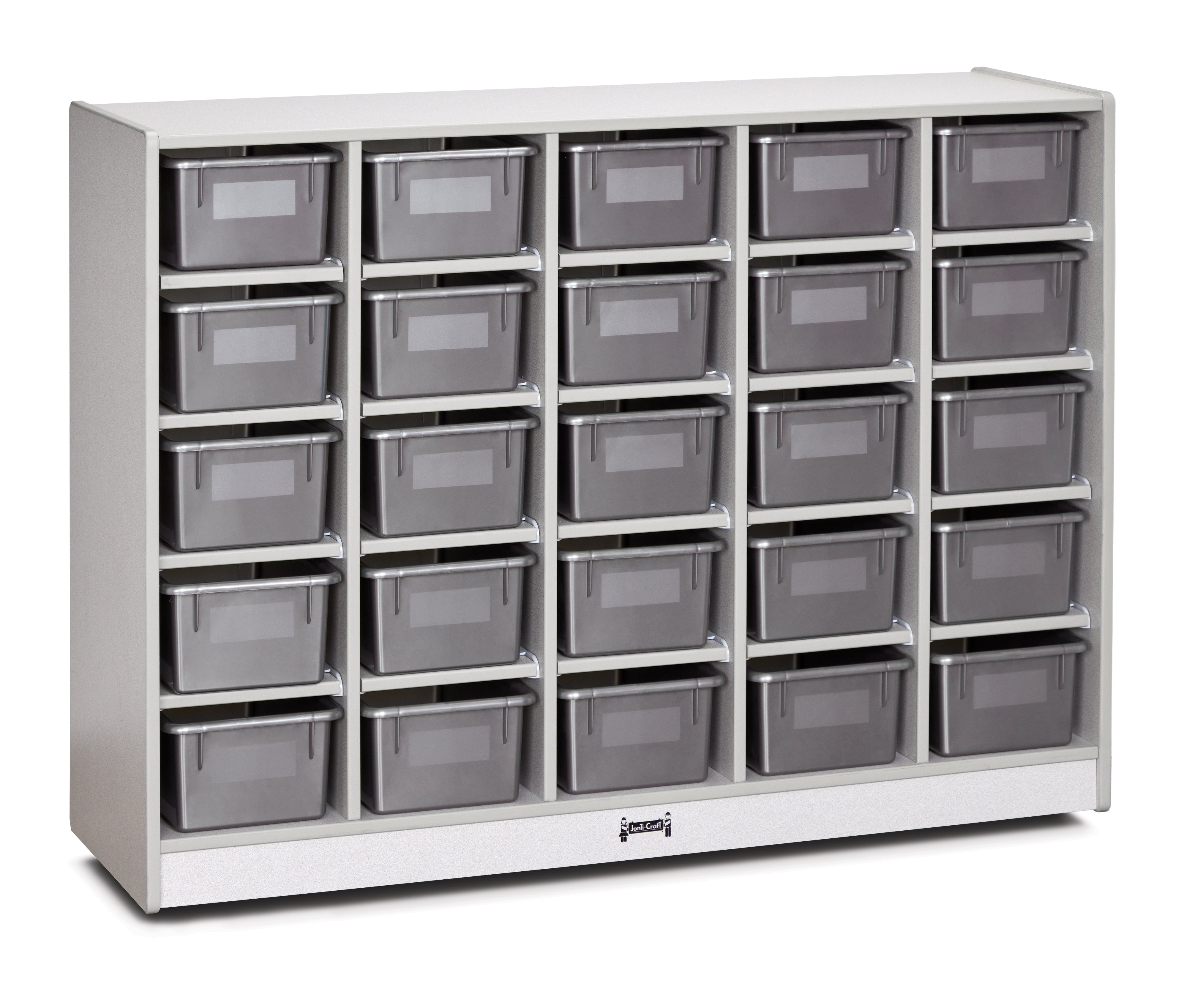 Rainbow Accents® 25 Cubbie-Tray Mobile Storage - without Trays - Gray