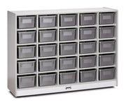 Rainbow Accents® 25 Cubbie-Tray Mobile Storage - with Trays   - Gray