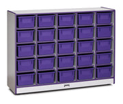 Rainbow Accents® 25 Cubbie-Tray Mobile Storage - with Trays - Purple