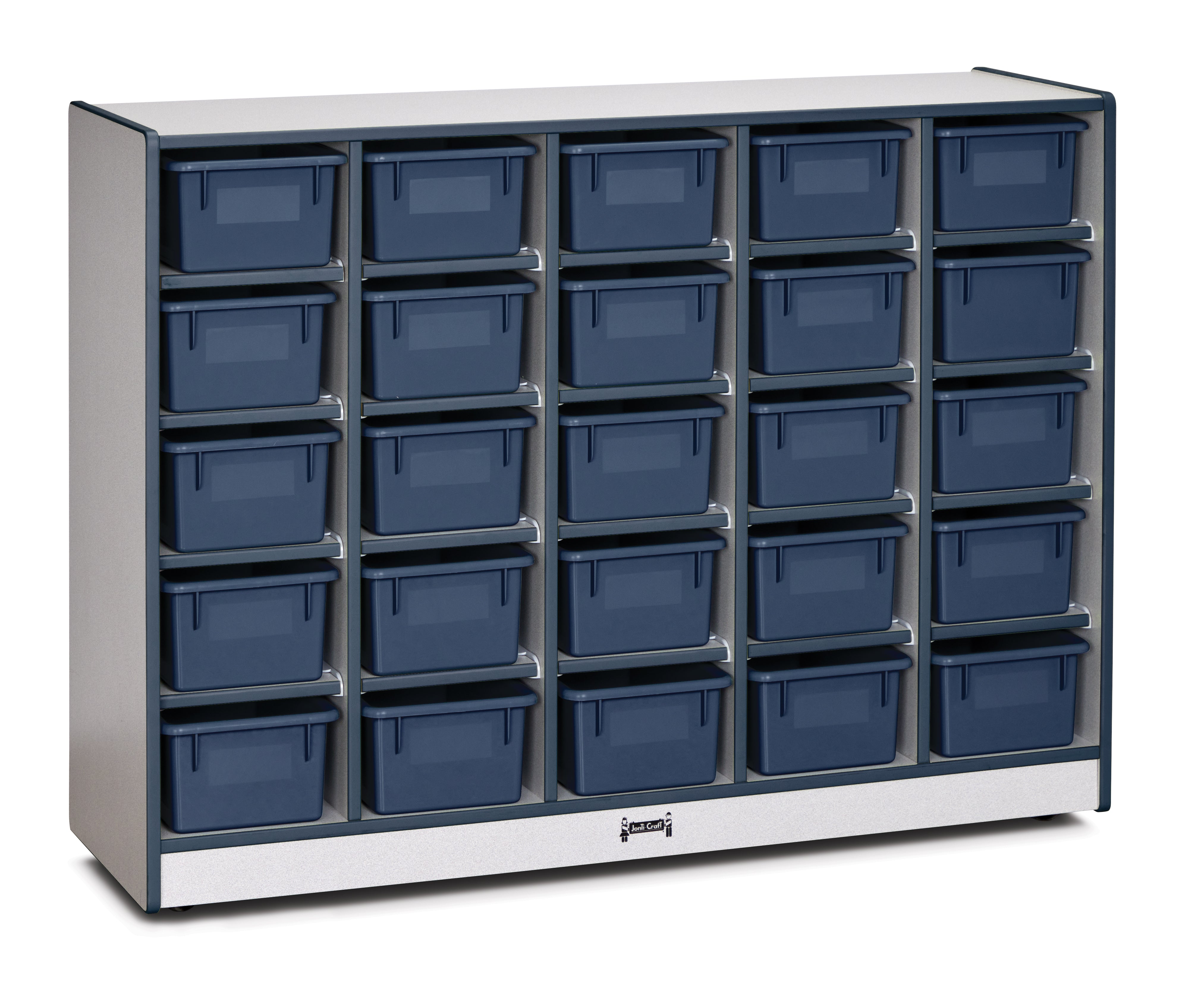 Rainbow Accents® 25 Cubbie-Tray Mobile Storage - with Trays - Navy
