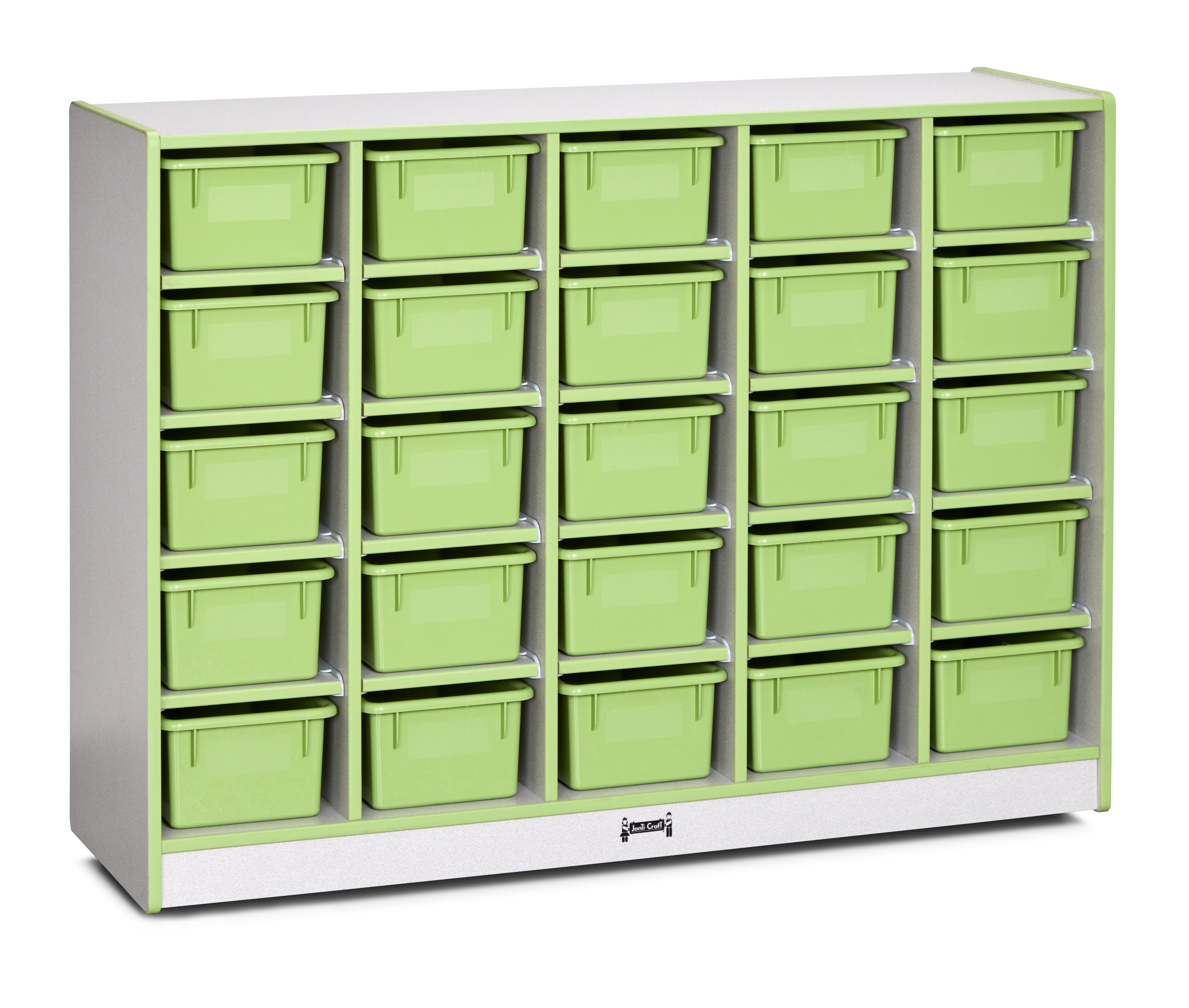 Rainbow Accents® 25 Cubbie-Tray Mobile Storage - with Trays  - Key Lime Green