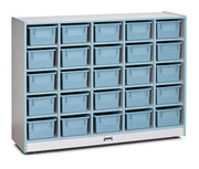 Rainbow Accents® 25 Cubbie-Tray Mobile Storage - with Trays  - Coastal Blue