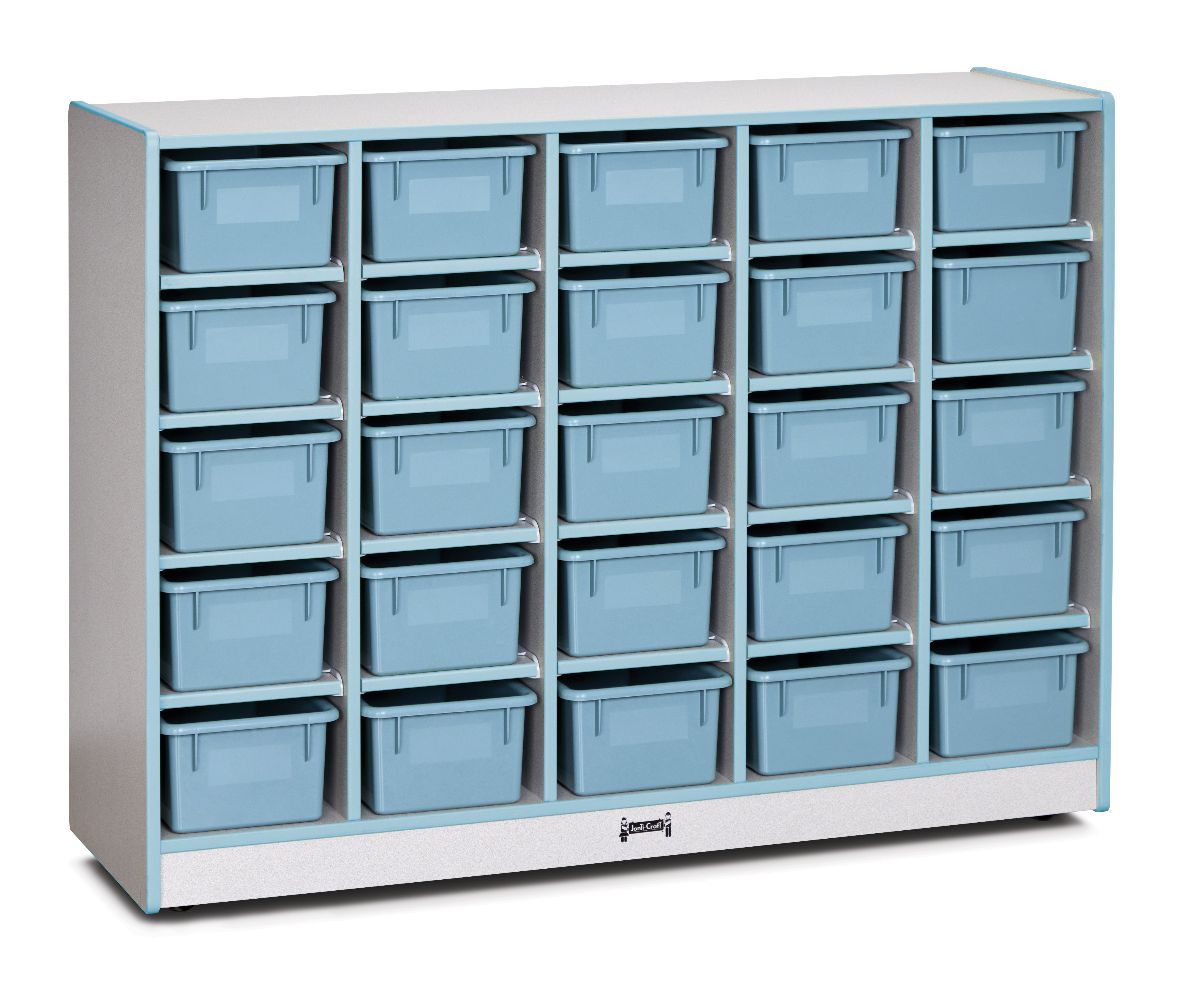Rainbow Accents® 25 Cubbie-Tray Mobile Storage - with Trays  - Coastal Blue