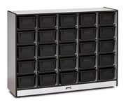 Rainbow Accents® 25 Cubbie-Tray Mobile Storage - with Trays - Black