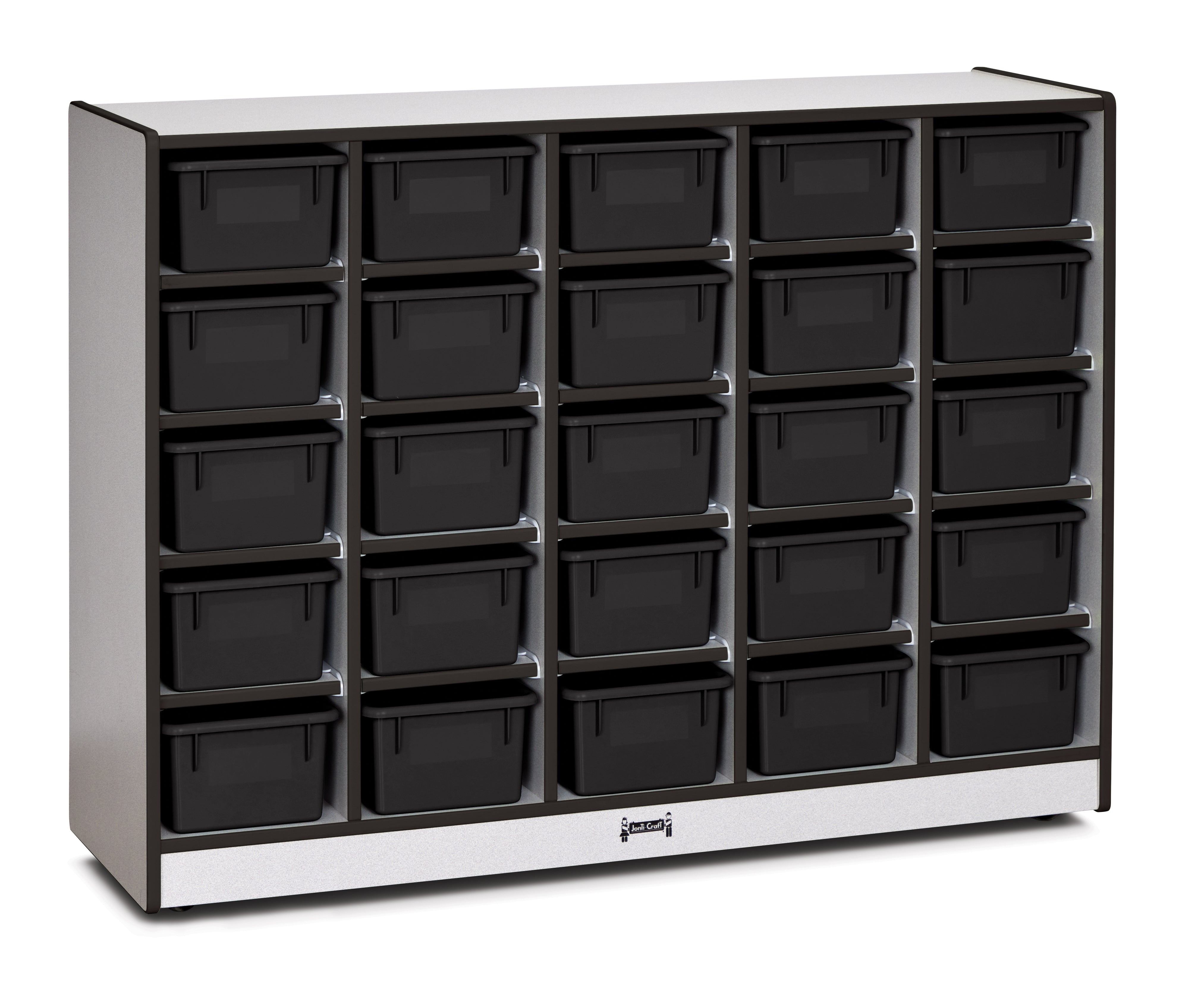 Rainbow Accents® 25 Cubbie-Tray Mobile Storage - without Trays - Black