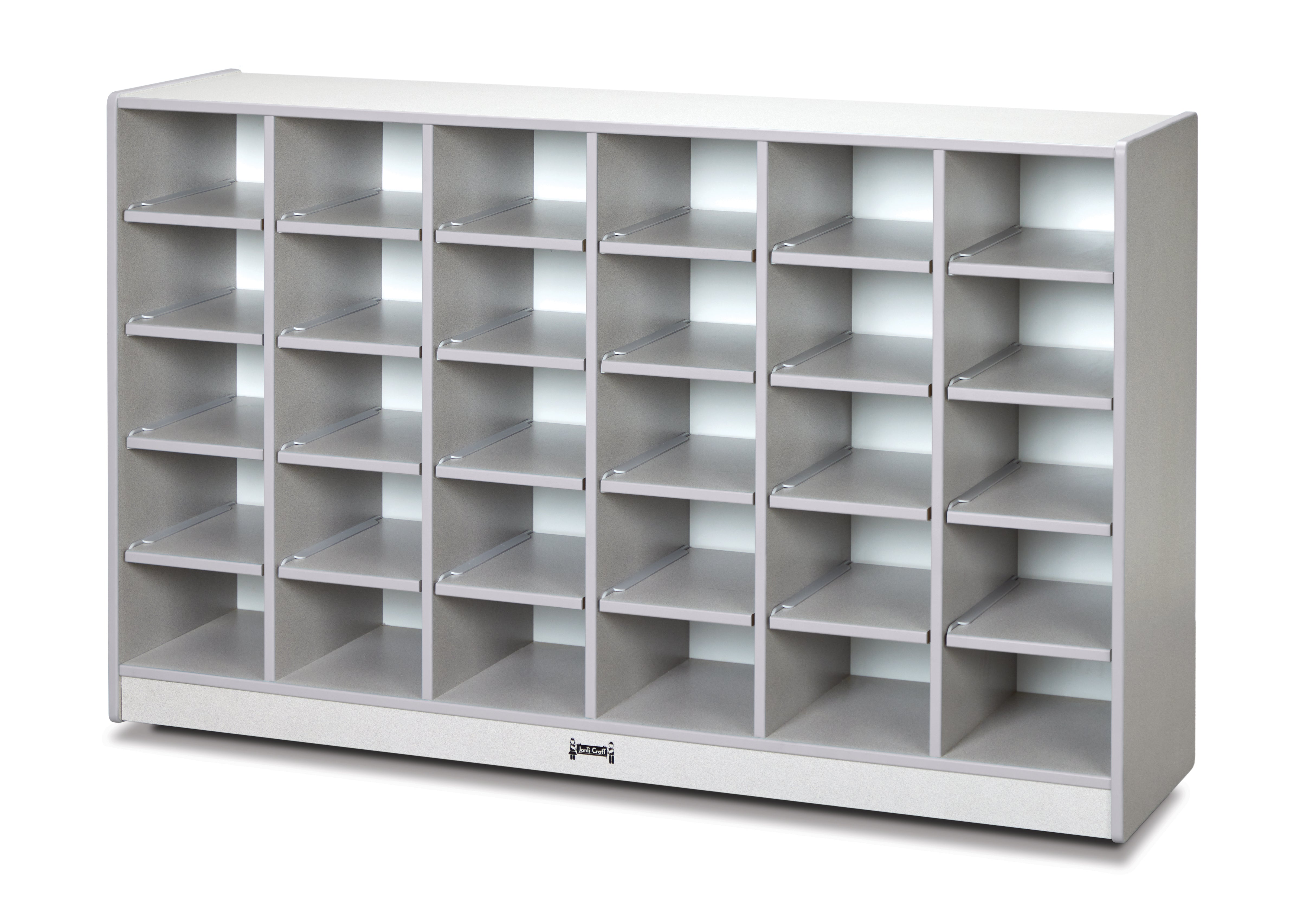 Rainbow Accents® 30 Cubbie-Tray Mobile Storage - with Trays  - Gray