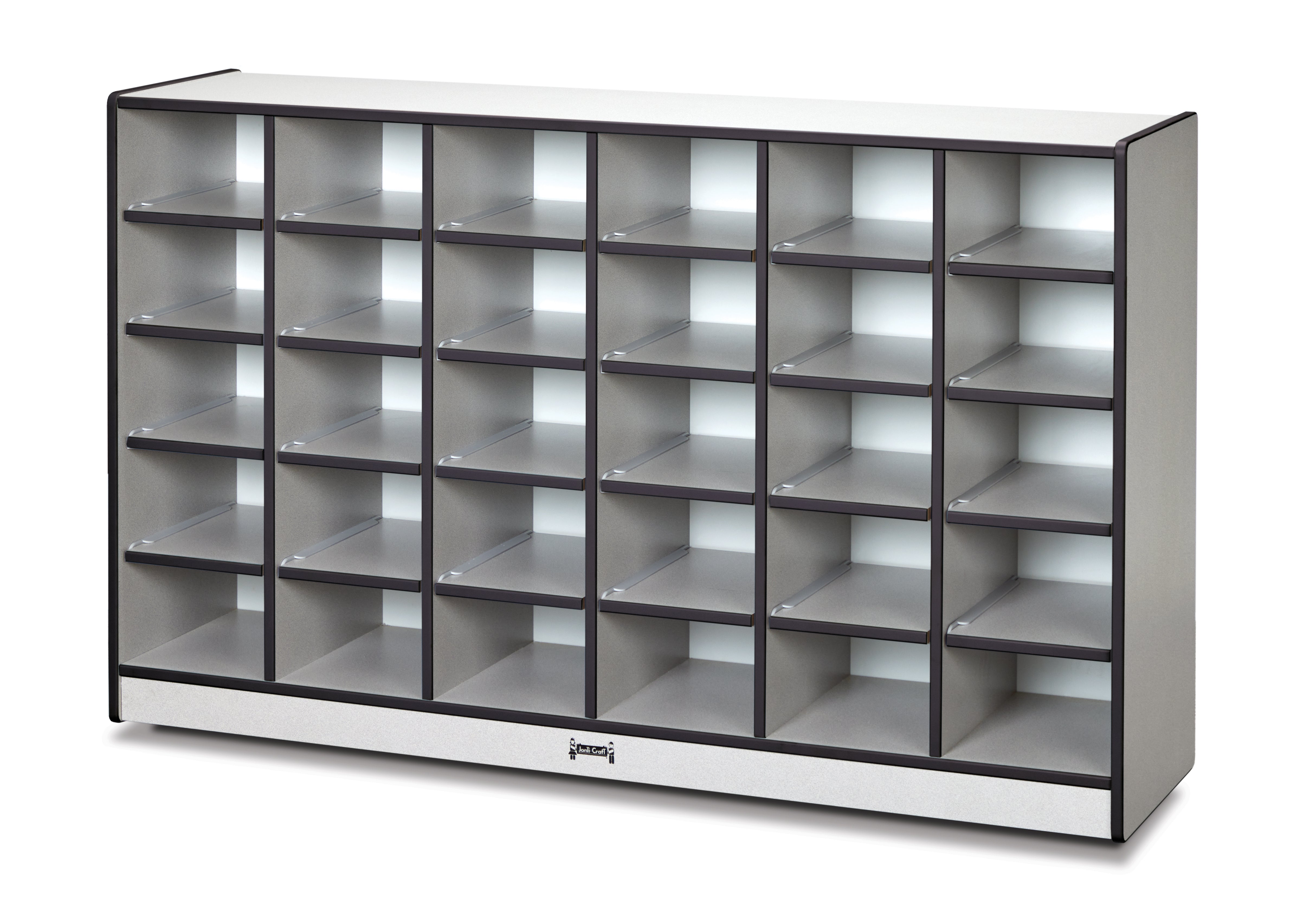Rainbow Accents® 30 Cubbie-Tray Mobile Storage - with Trays - Black