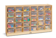 Jonti-Craft® 30 Cubbie-Tray Mobile Storage - with Clear Trays - Magnetic Write-n-Wipe Back