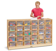 Jonti-Craft® 30 Cubbie-Tray Mobile Storage - with Clear Trays