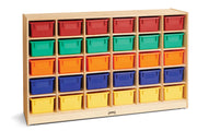 Jonti-Craft® 30 Cubbie-Tray Mobile Storage - with Colored Trays - Magnetic Write-n-Wipe Back