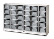 Rainbow Accents® 30 Cubbie-Tray Mobile Storage - with Trays  - Gray