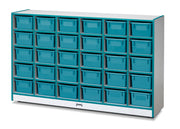 Rainbow Accents® 30 Cubbie-Tray Mobile Storage - with Trays - Teal