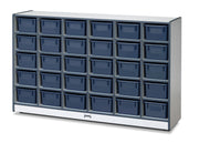Rainbow Accents® 30 Cubbie-Tray Mobile Storage - with Trays - Navy