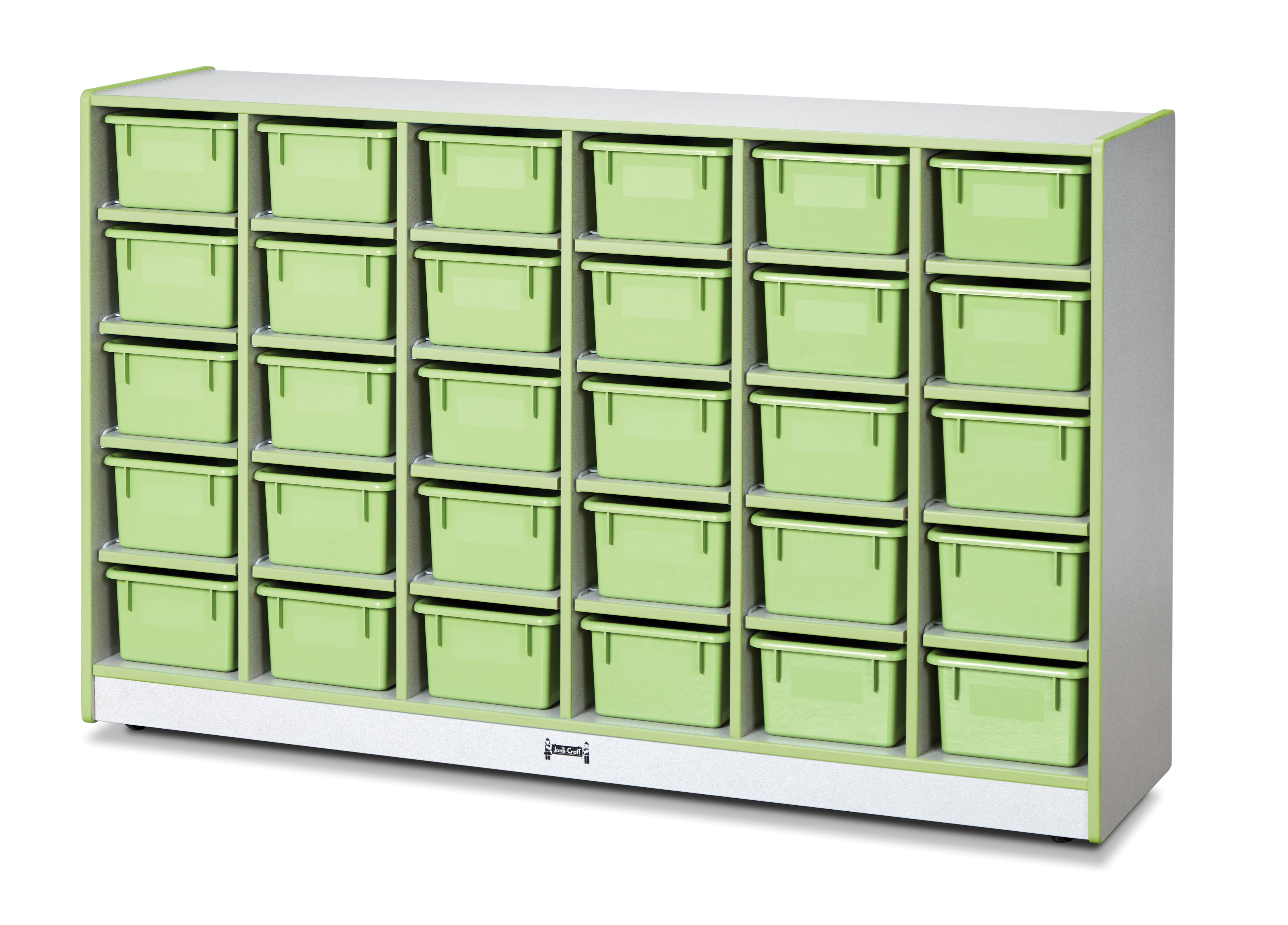 Rainbow Accents® 30 Cubbie-Tray Mobile Storage - without Trays - Key Lime Green