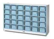 Rainbow Accents® 30 Cubbie-Tray Mobile Storage - with Trays - Coastal Blue