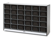 Rainbow Accents® 30 Cubbie-Tray Mobile Storage - with Trays - Black