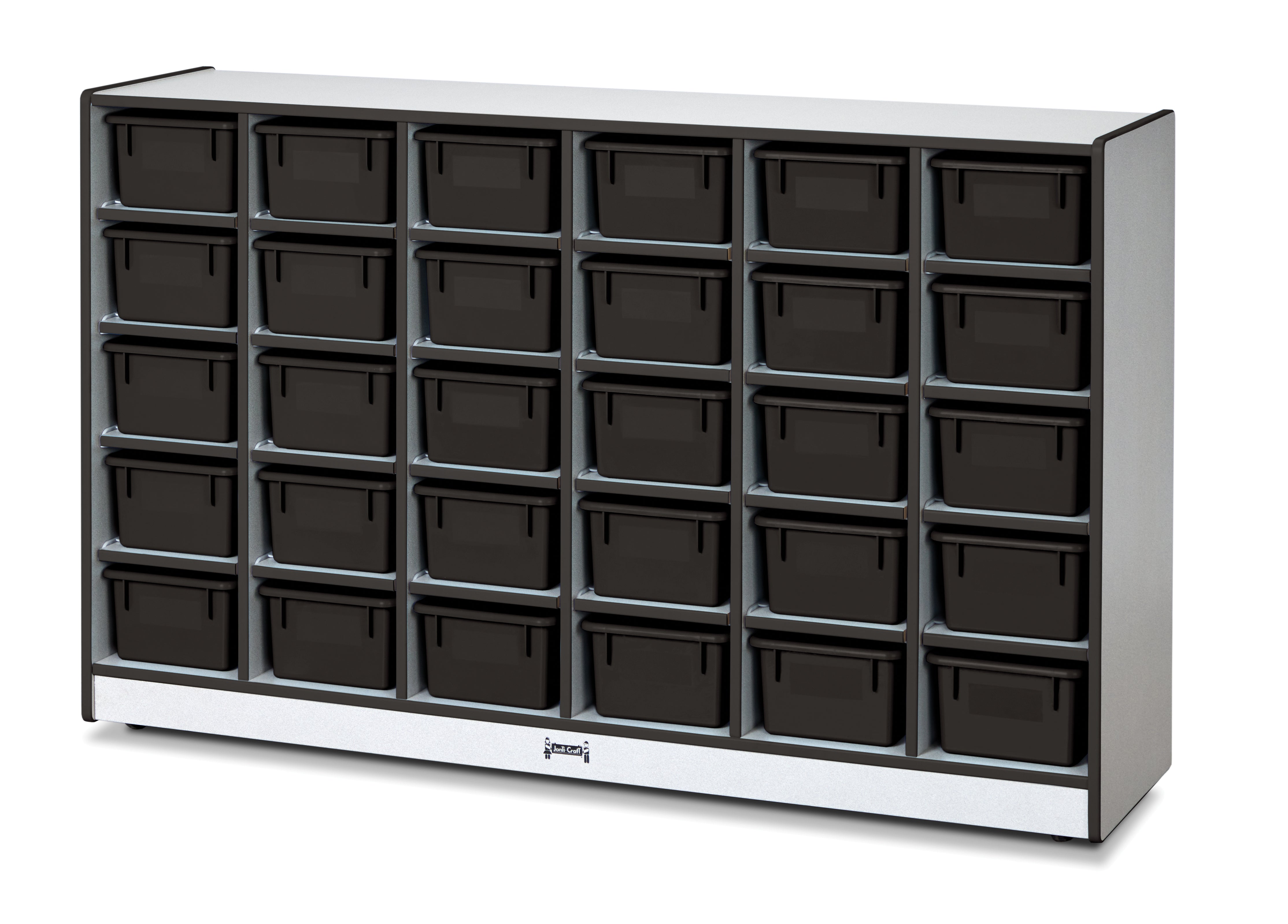 Rainbow Accents® 30 Cubbie-Tray Mobile Storage - without Trays - Black