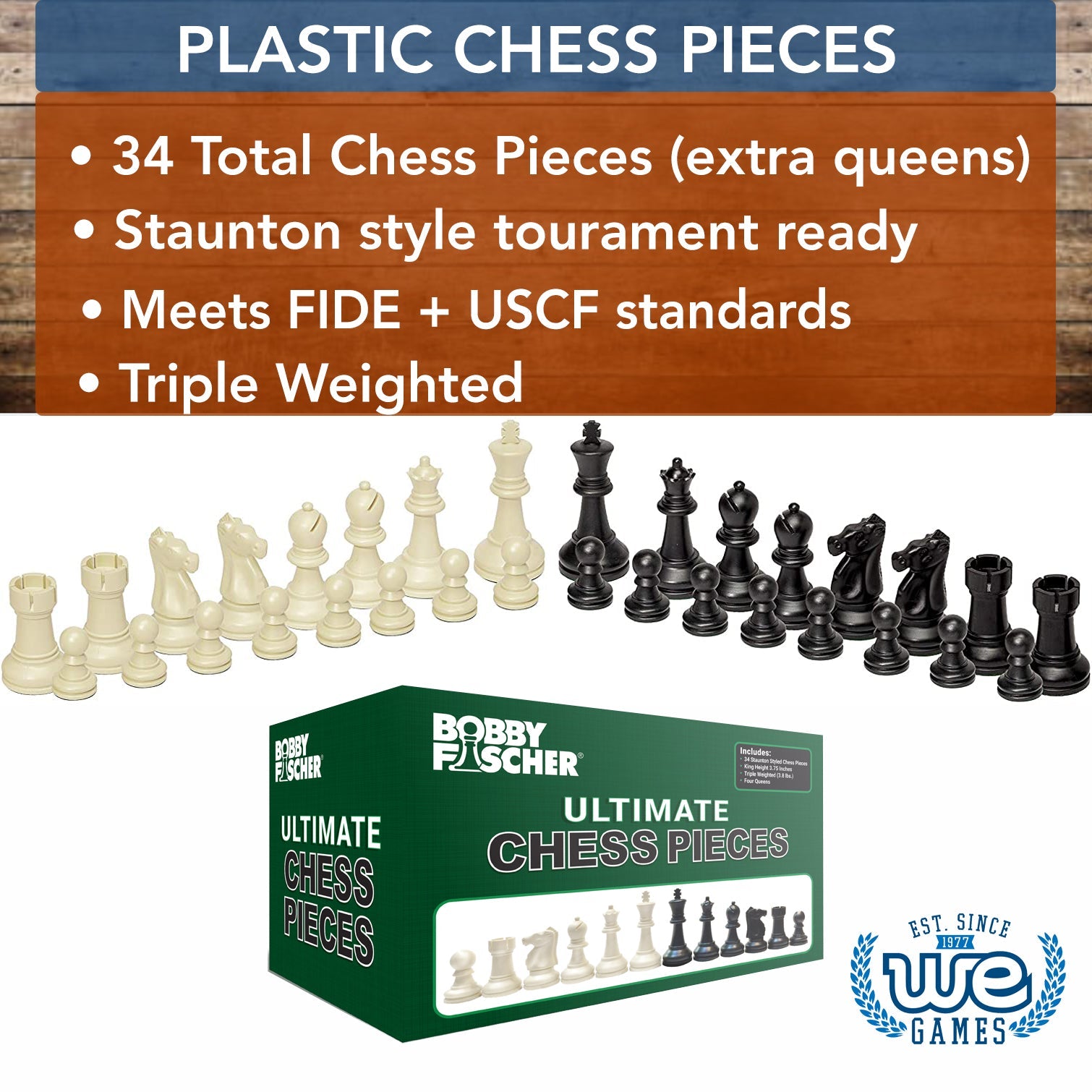 Ultimate Chess Pieces, Triple Weighted, 3.75 in. King