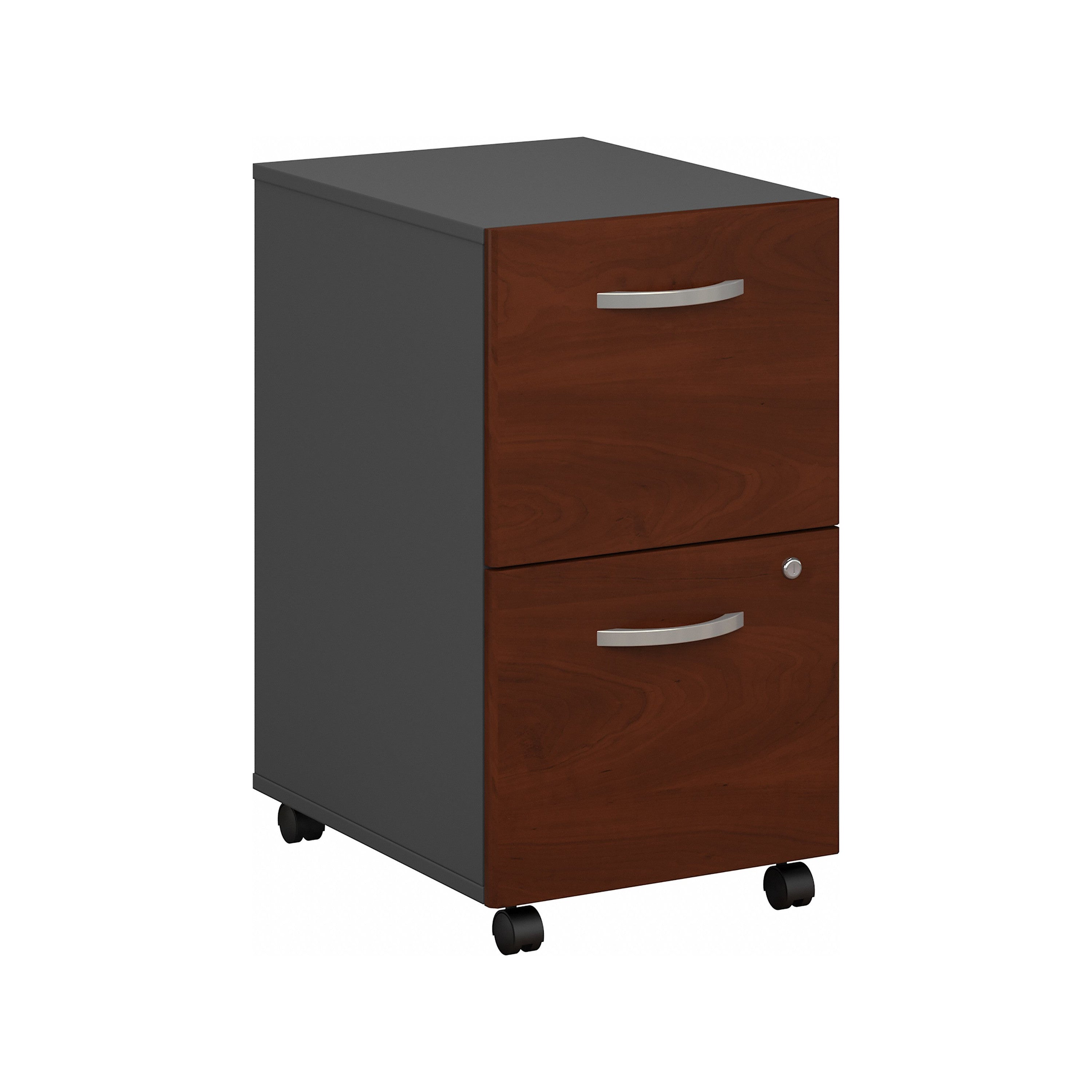 Bush Business Furniture Series C 2 Drawer Mobile File Cabinet in Hansen Cherry - Assembled - 15.71" Width x 20.2" Depth x 27.79" Height