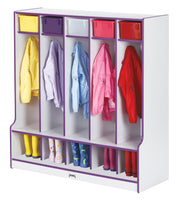 Rainbow Accents® 5 Section Coat Locker with Step - Purple