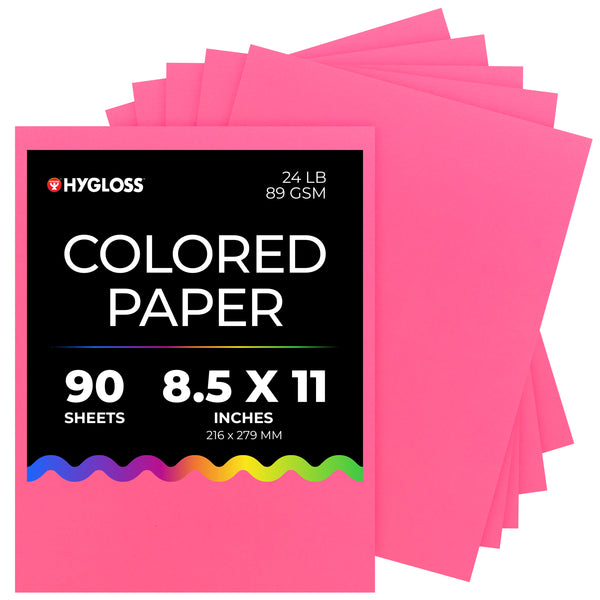 Hygloss Colored Paper - 8.5"x11", 90 count, Pink