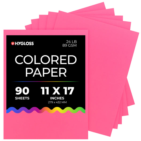 Hygloss Colored Paper - 11"x17", 90 count, Pink
