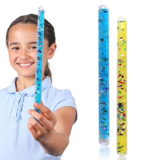 Sensory Glitter Wand - ABC, Number and Shapes - 2 Pack (12.5" H x 0.5" W x 0.5" L)