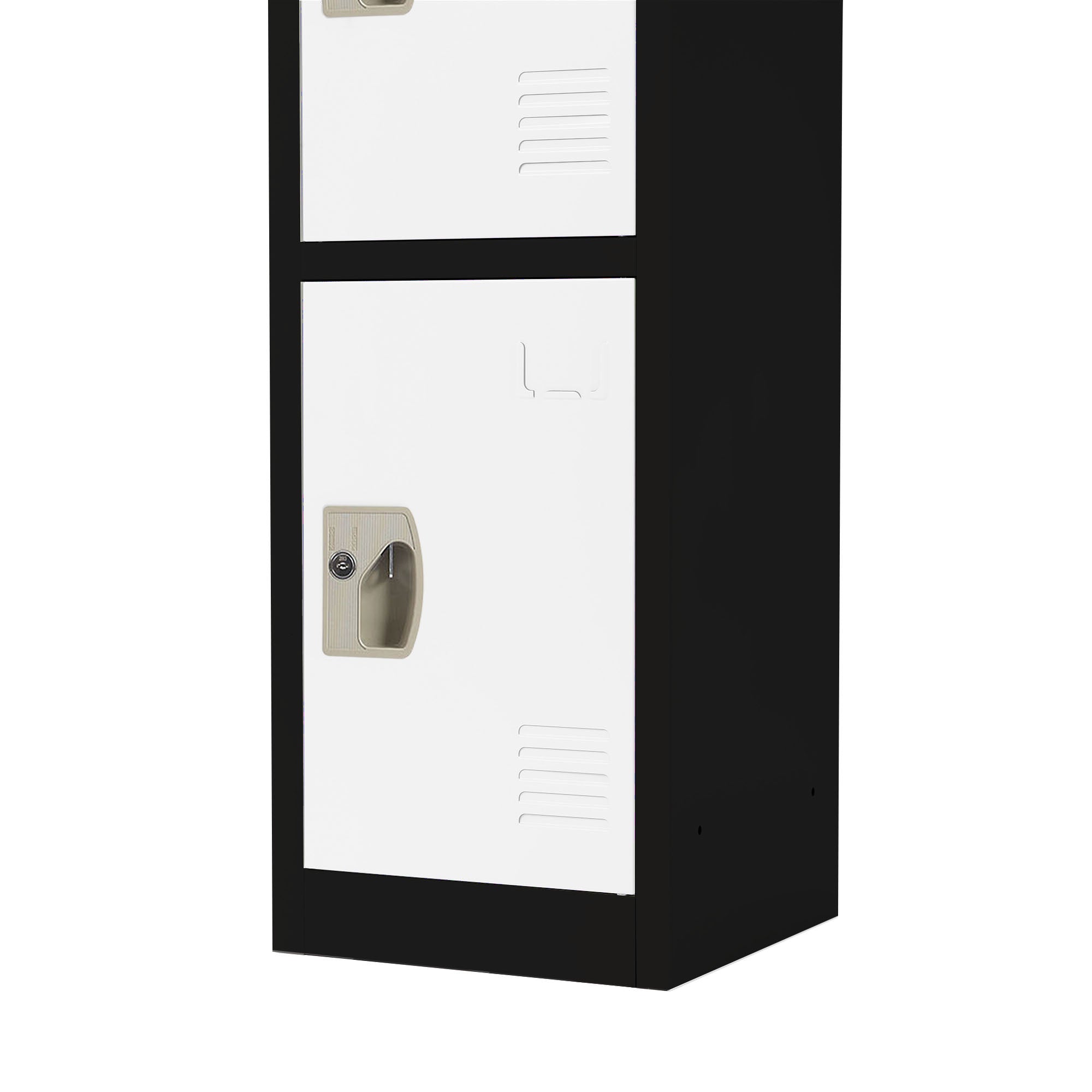 Large 4 Door Locker – Black Body With White Doors 2-Pack