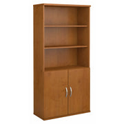 Bush Business Furniture Series C 36W 5 Shelf Bookcase with Doors in Natural Cherry - 35.71" Width x 15.35" Depth x 72.8" Height
