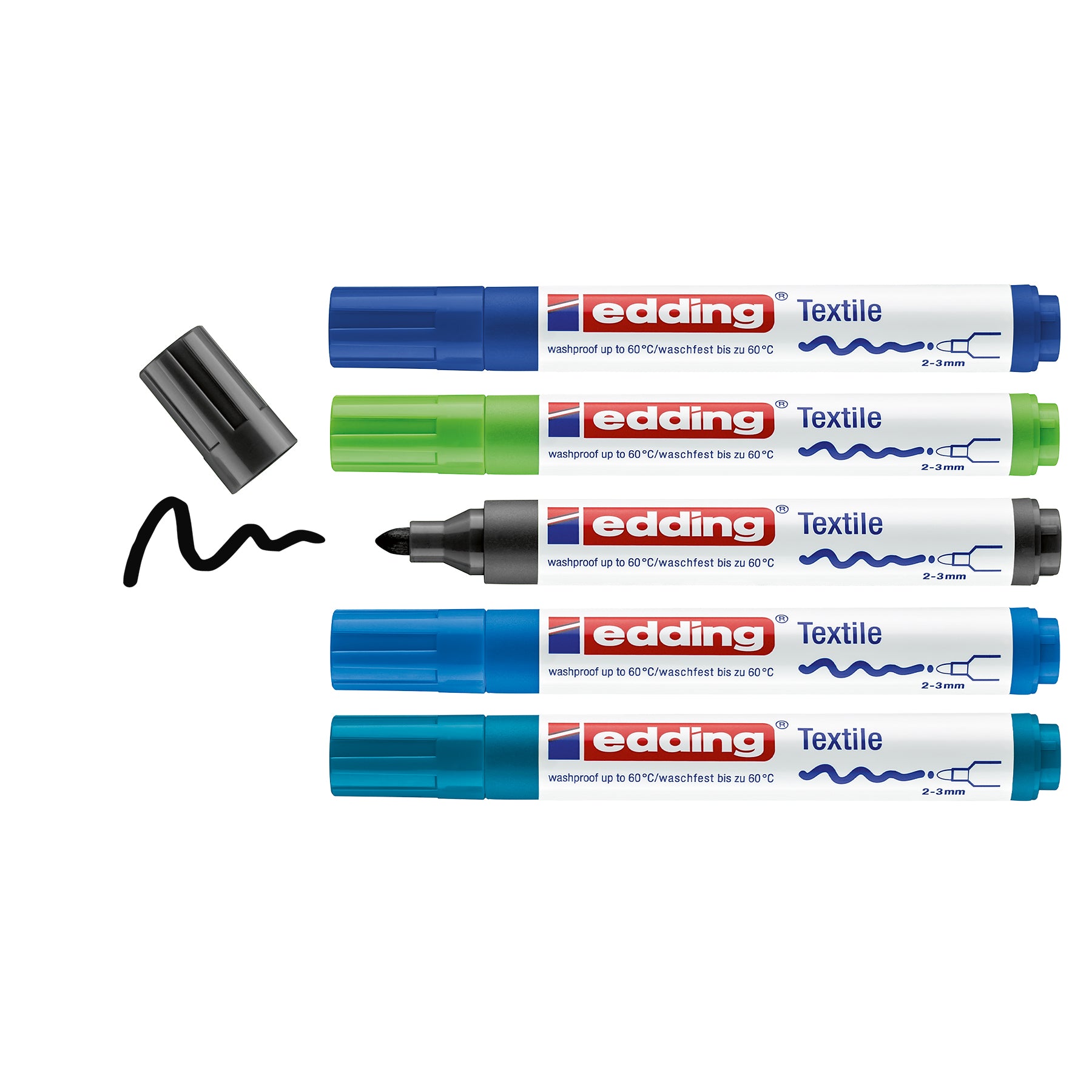 edding 4500 Textile Marker - Set of 5 - Cool