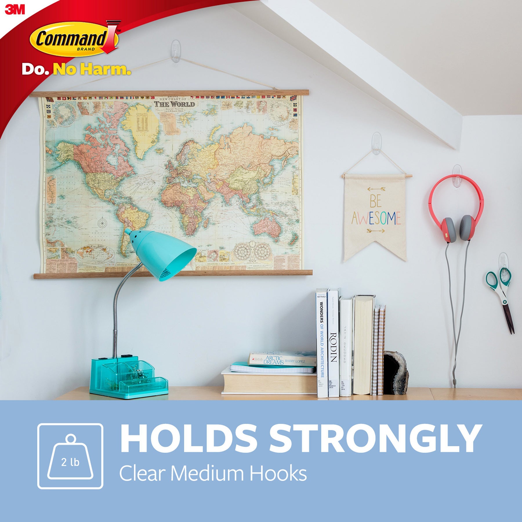 Command™ Clear Medium Hooks Value Pack, 6 Count
