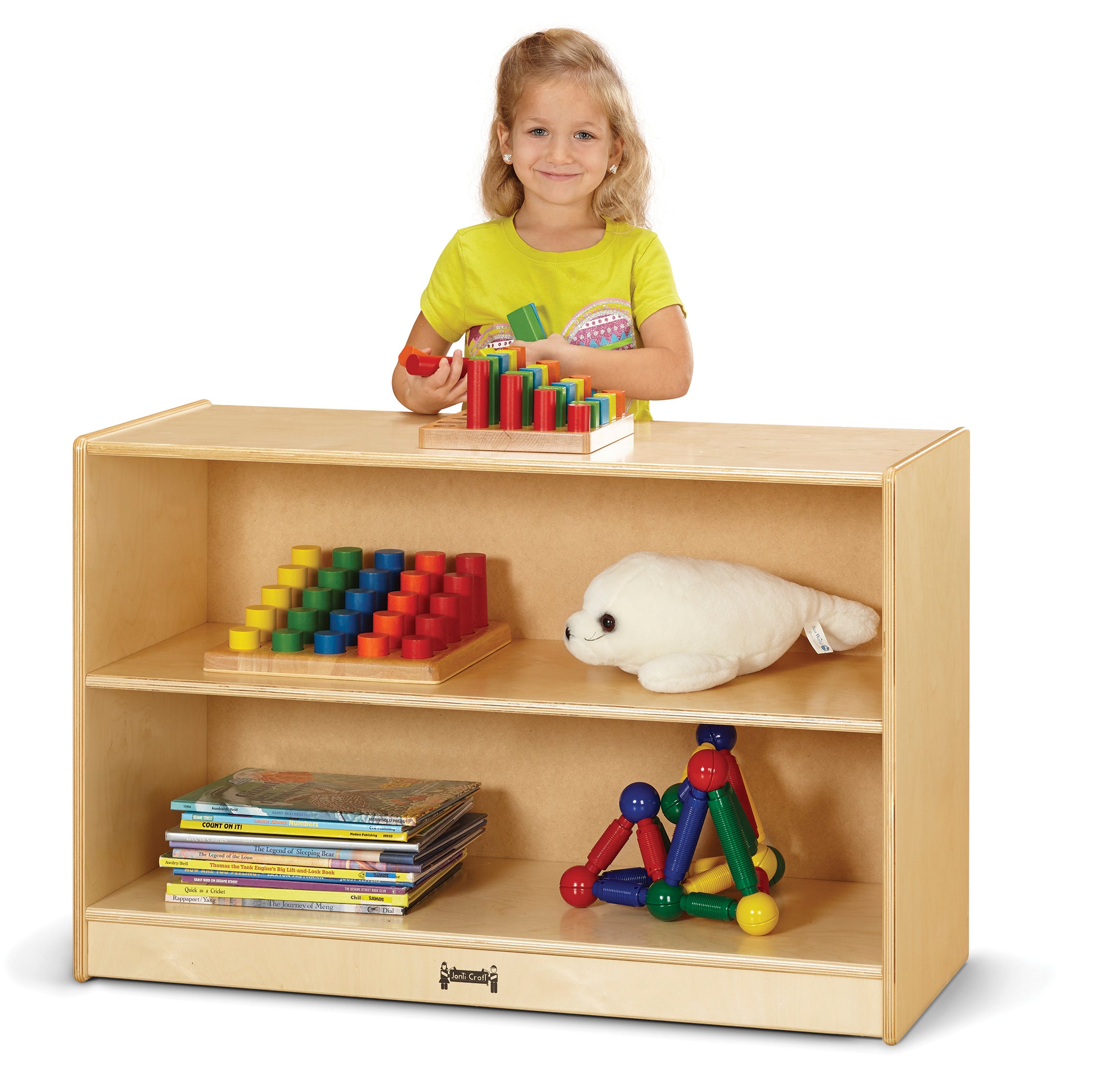 Jonti-Craft® Short Fixed Straight-Shelf Bookcase - Plywood Back