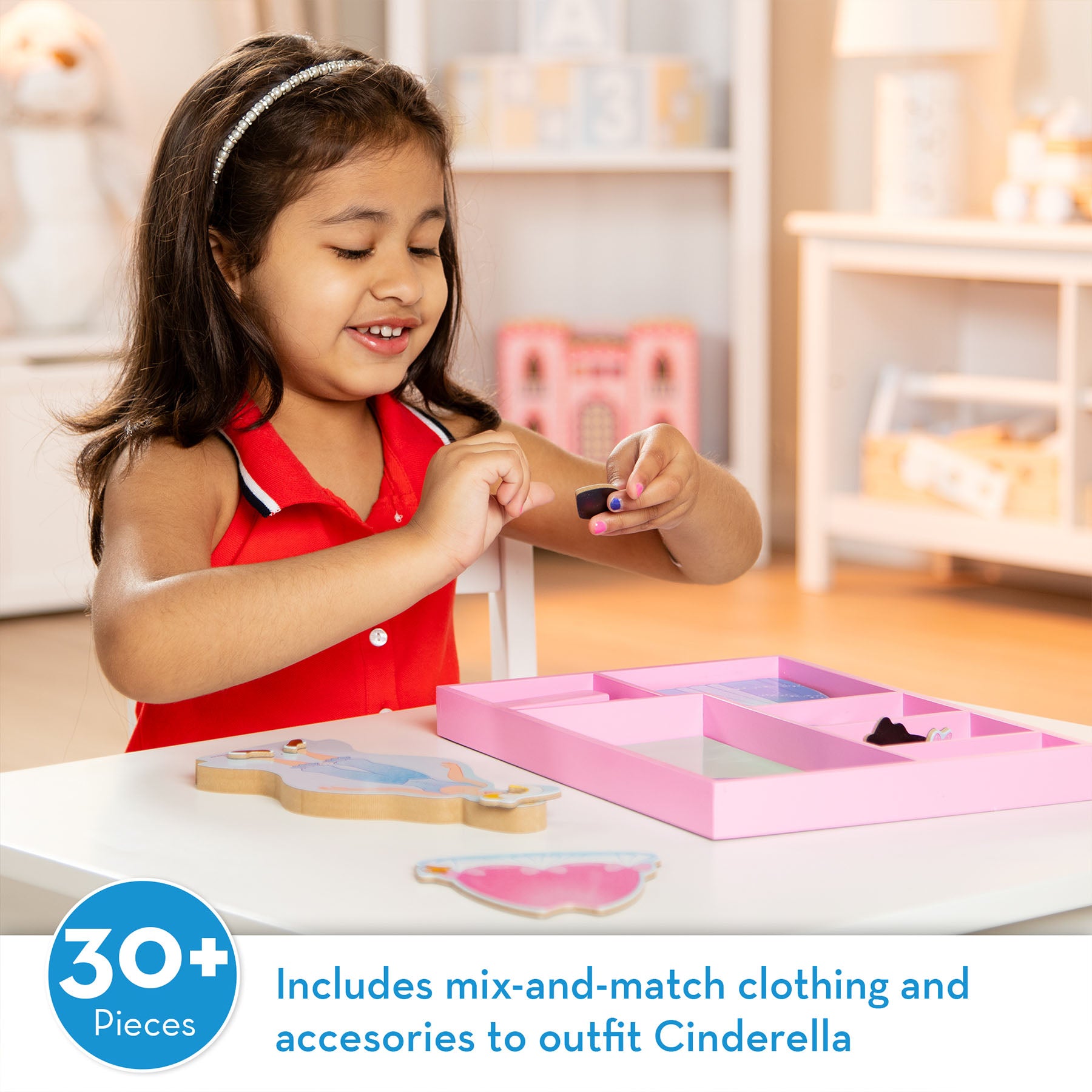 Disney Princess Cinderella Wooden Magnetic Dress-Up Play Set