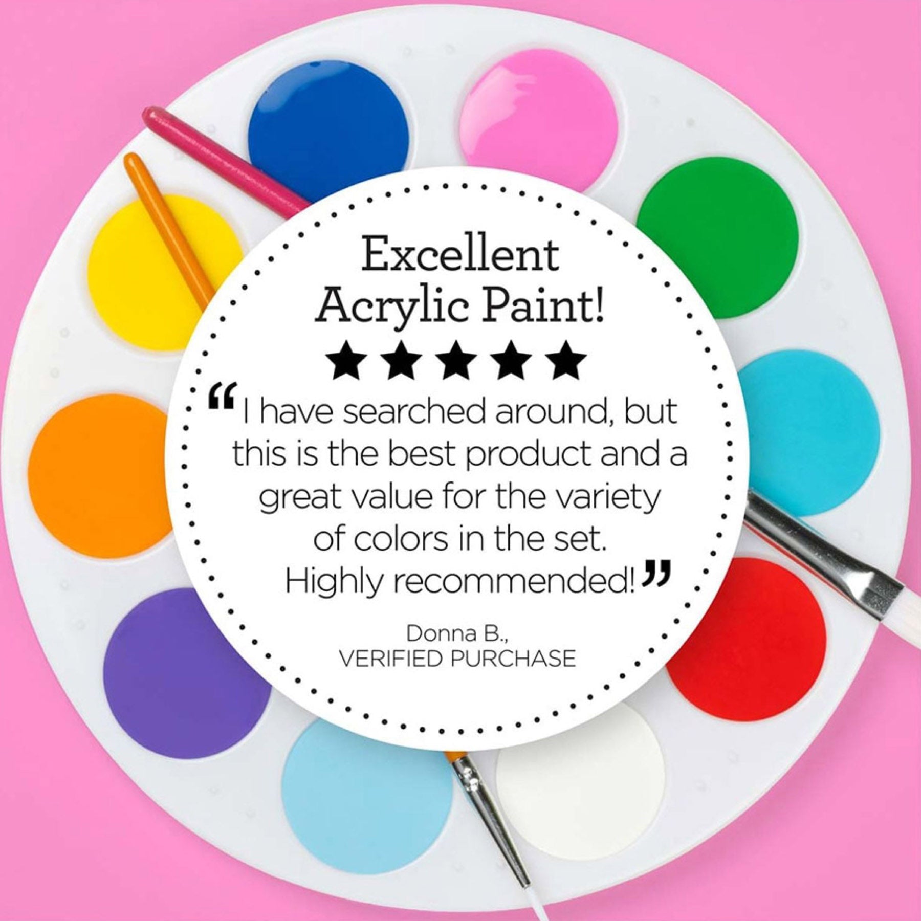 Acrylic Paint Set, 2oz., Trend Colors, 18-Piece Set